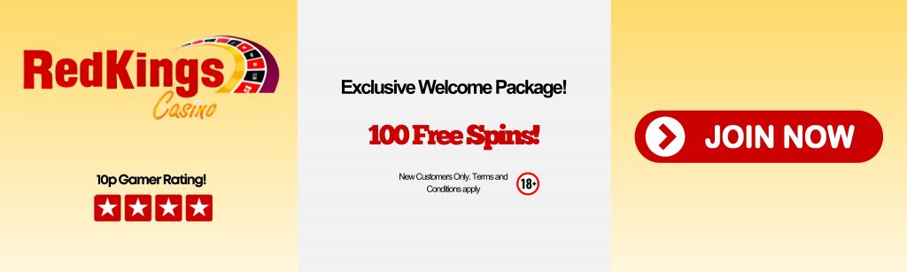 RedKings Casino New 10p Gamer Offer 100 Free Spins