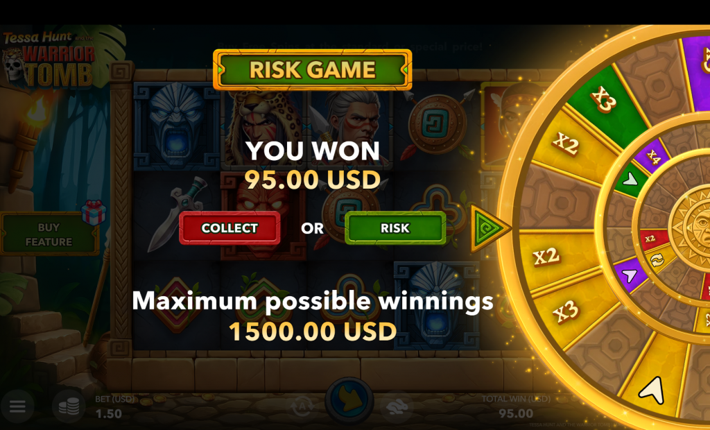 gamble wheel. When you finish your bonus, the game asks if you’d like to risk the lot, and of course, curiosity got the better of me