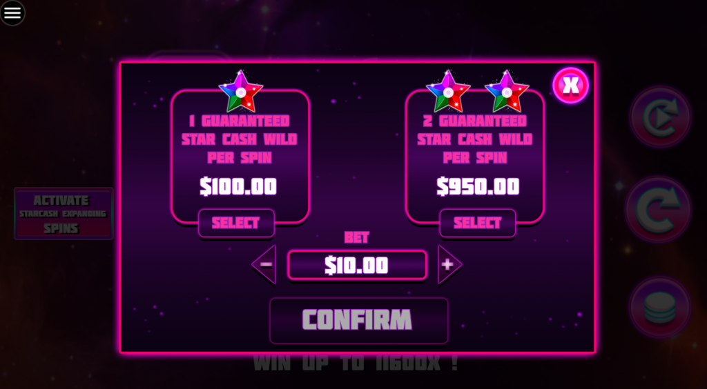 Star Cash Slot by PureRNG feature buys