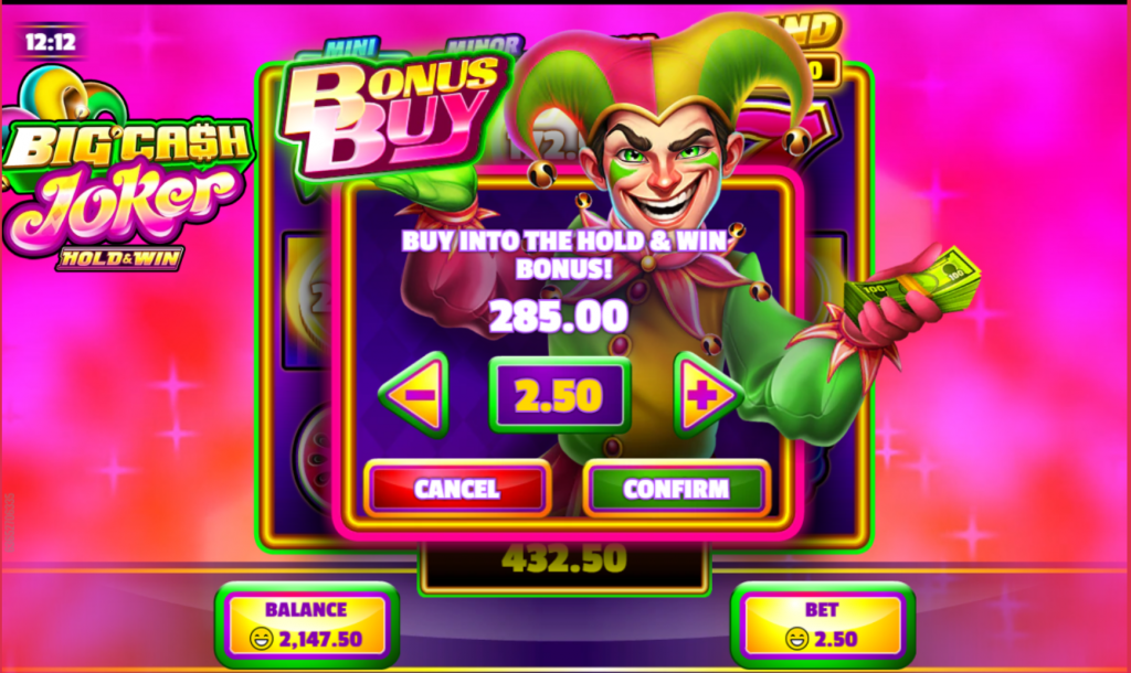 Big Cash Joker – Hold & Win - Hold & Win feature using the Bonus Buy