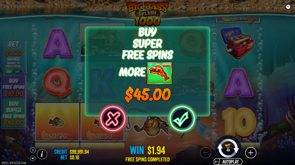 Splash 1000 super bonus