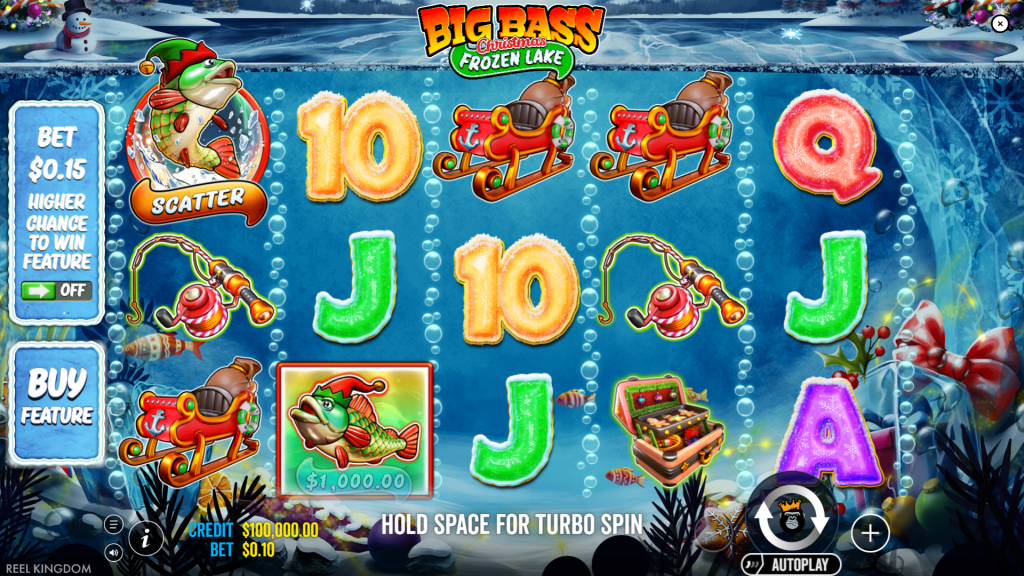 Big Bass Frozen Lake visuals