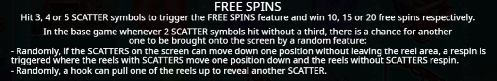 Free spin information