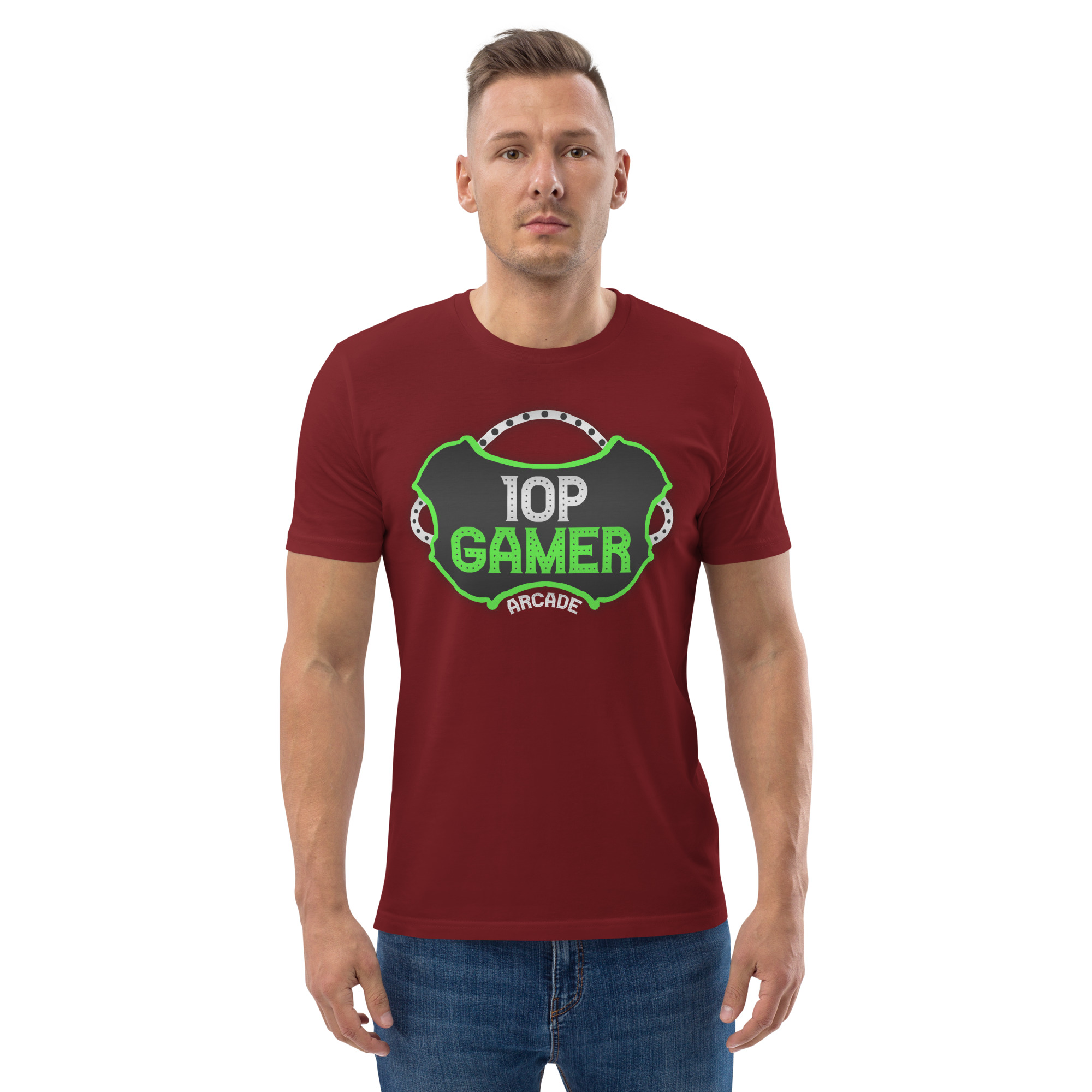 10p Gamer Arcade Organic T-Shirt – Retro Logo Edition - Image 8