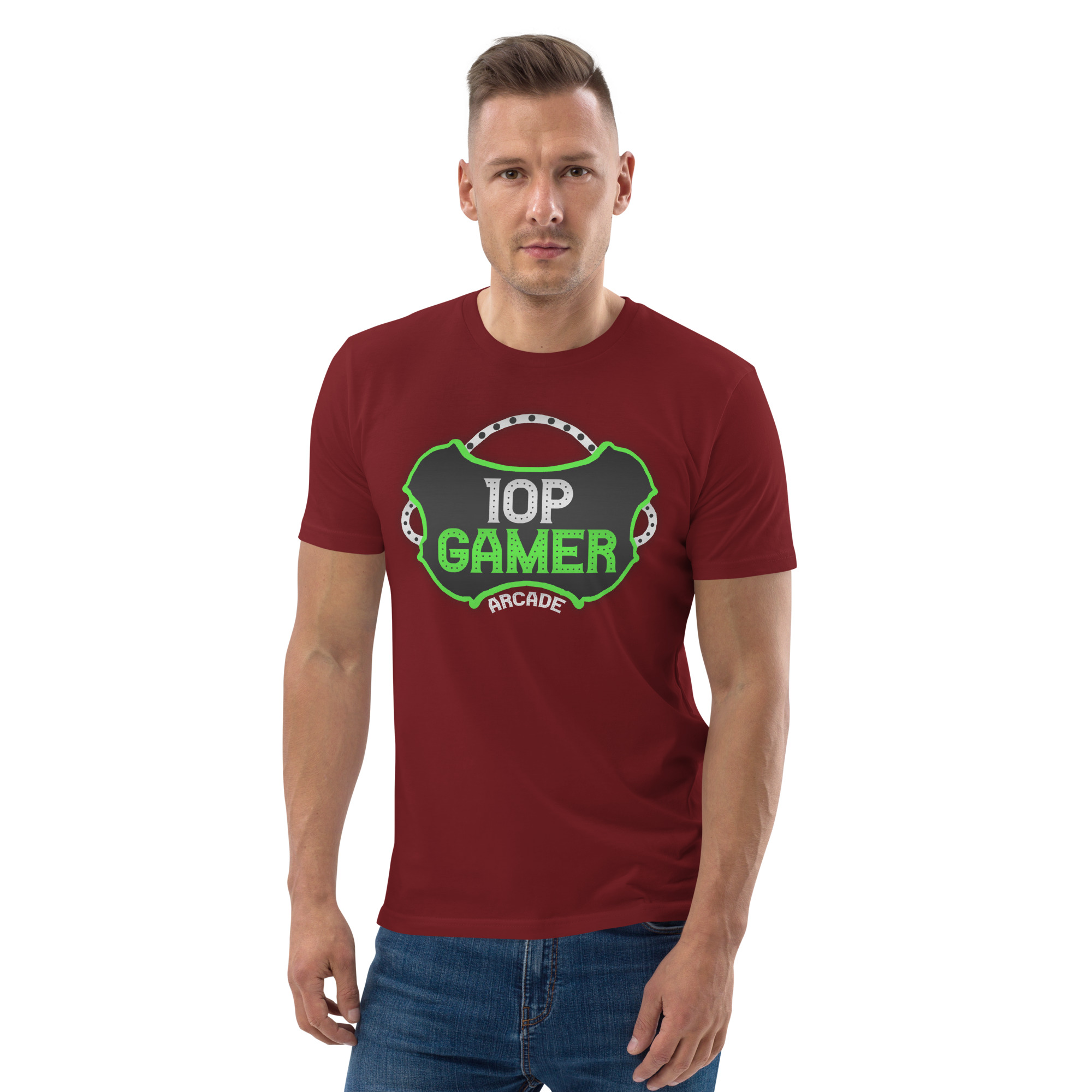 10p Gamer Arcade Organic T-Shirt – Retro Logo Edition - Image 7