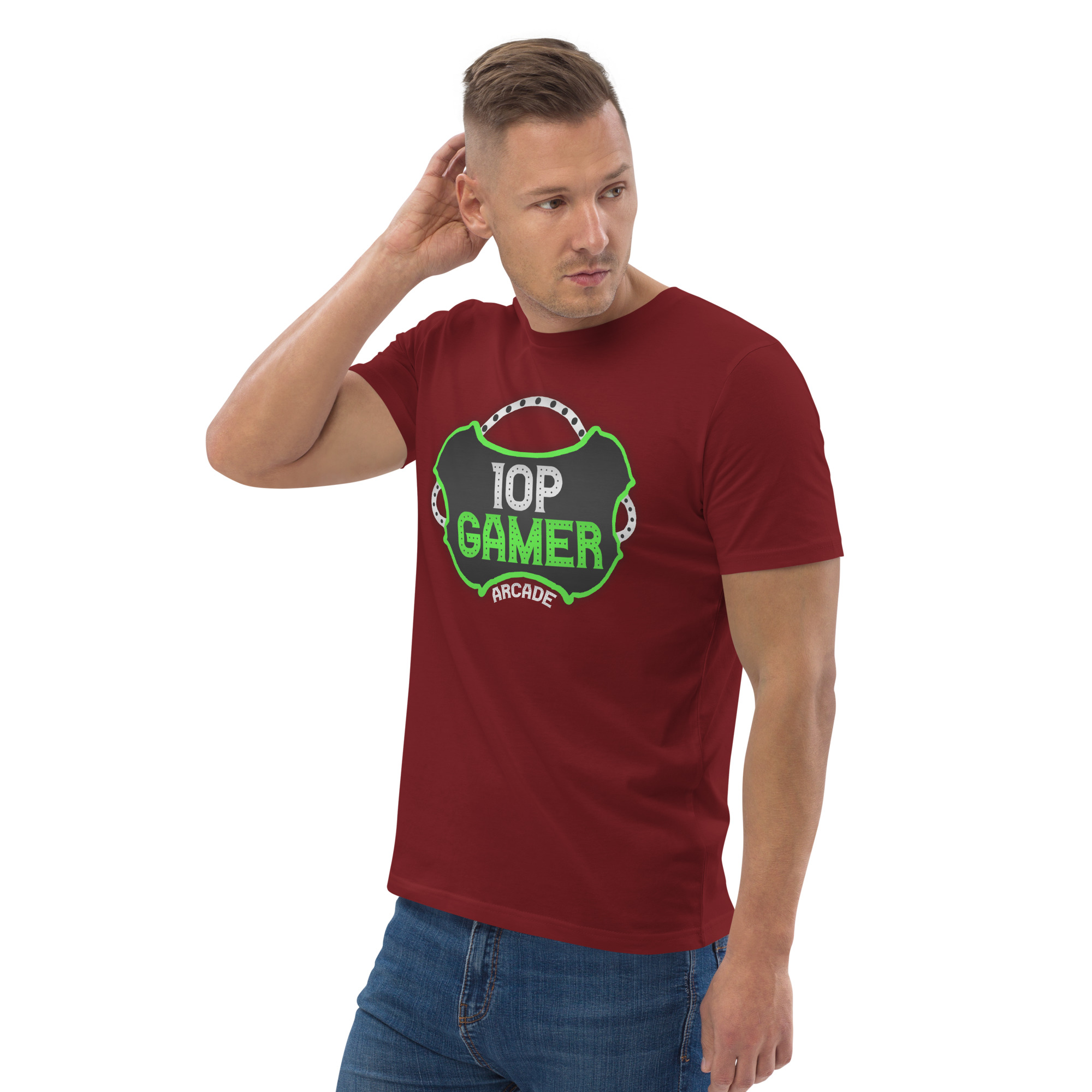 10p Gamer Arcade Organic T-Shirt – Retro Logo Edition - Image 9