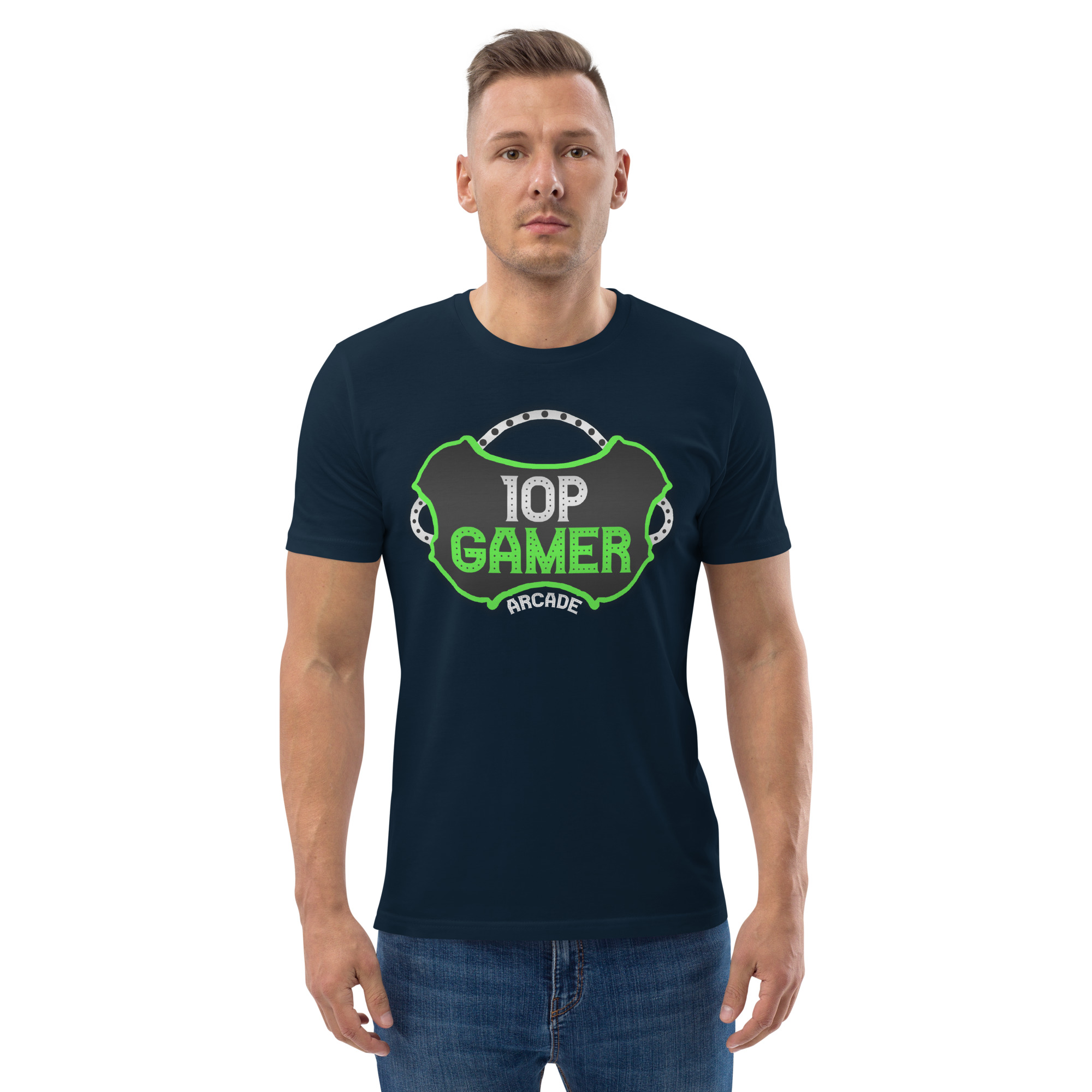10p Gamer Arcade Organic T-Shirt – Retro Logo Edition - Image 5