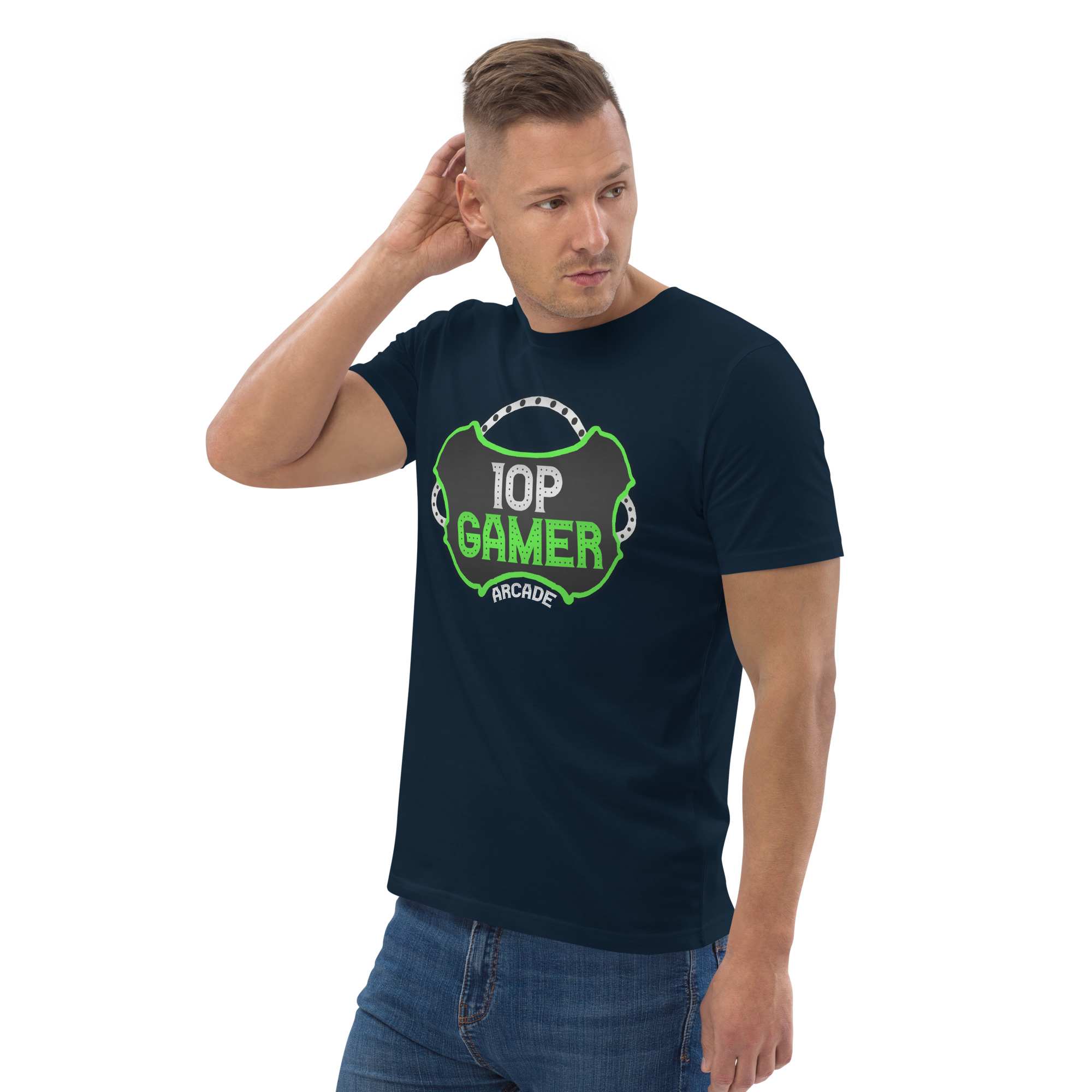 10p Gamer Arcade Organic T-Shirt – Retro Logo Edition - Image 6