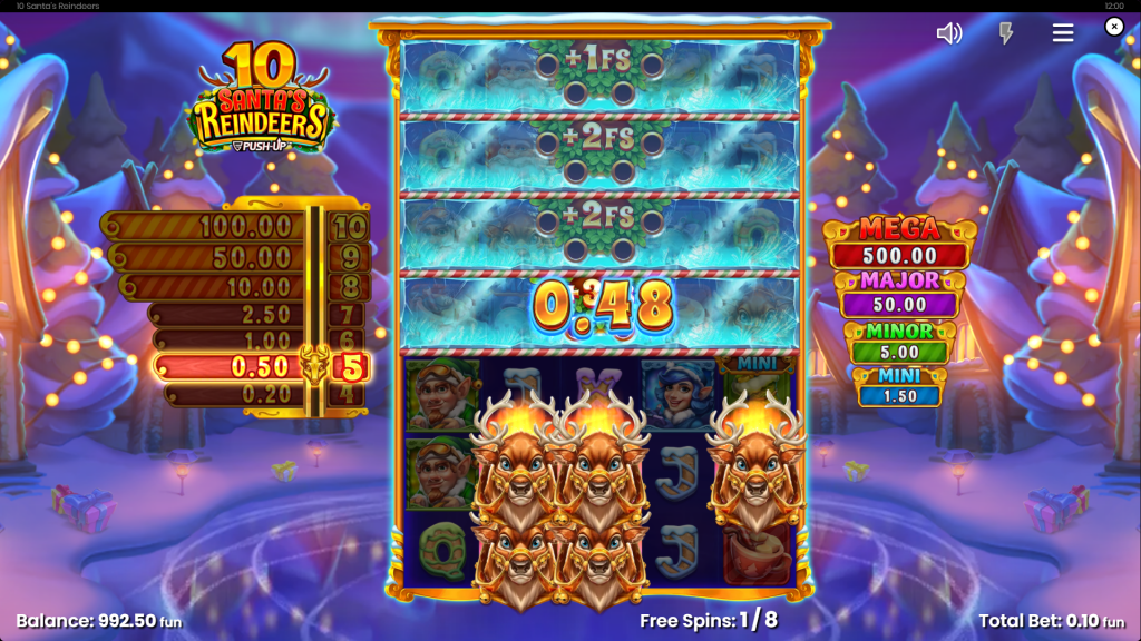 10 santa's reindeers bonus round