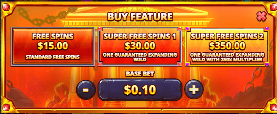 Zeus vs Hades 250 buys