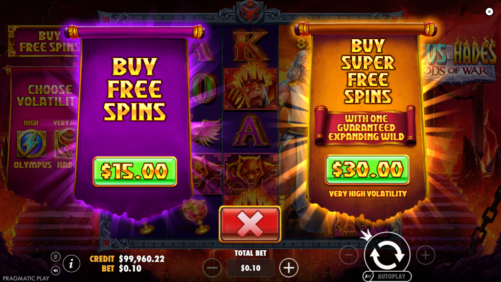 Zeus vs Hades bonus buys