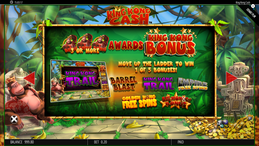 King Kong Cash bonus